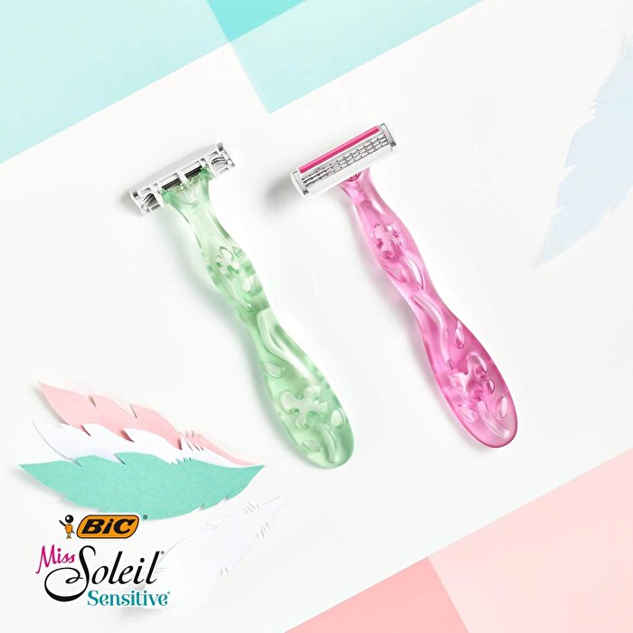 Bic Miss Soleil Sensitive Women's Razor 3 Pack Blister x ISANA Shaving Foam with Aloe Vera Extract 50 ml