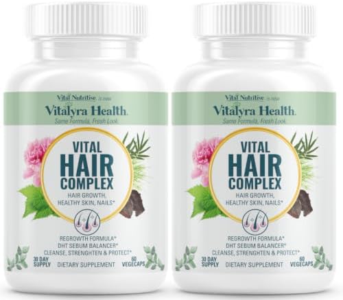 VITAL NUTRITIVE Vital Hair Complex – Biotin & Vitamin B Support for Healthy Hair, Skin & Nails (Men & Women)