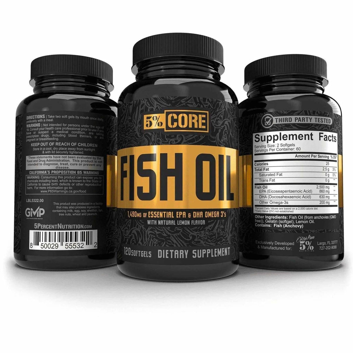 5% Nutrition Core Fish Oil - 120 Softgels