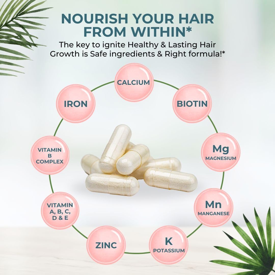 VITAL NUTRITIVE Vital Hair Complex – Biotin & Vitamin B Support for Healthy Hair, Skin & Nails (Men & Women)