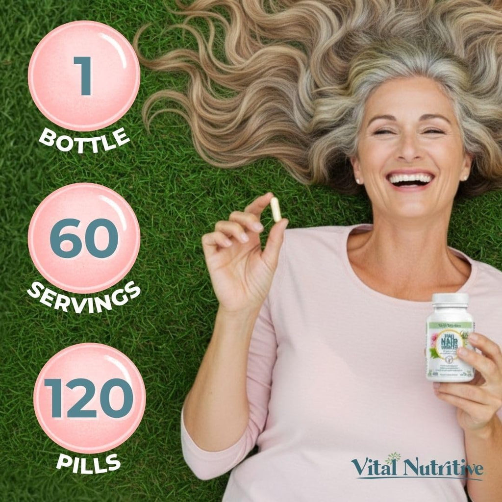 VITAL NUTRITIVE Vital Hair Complex – Biotin & Vitamin B Support for Healthy Hair, Skin & Nails (Men & Women)