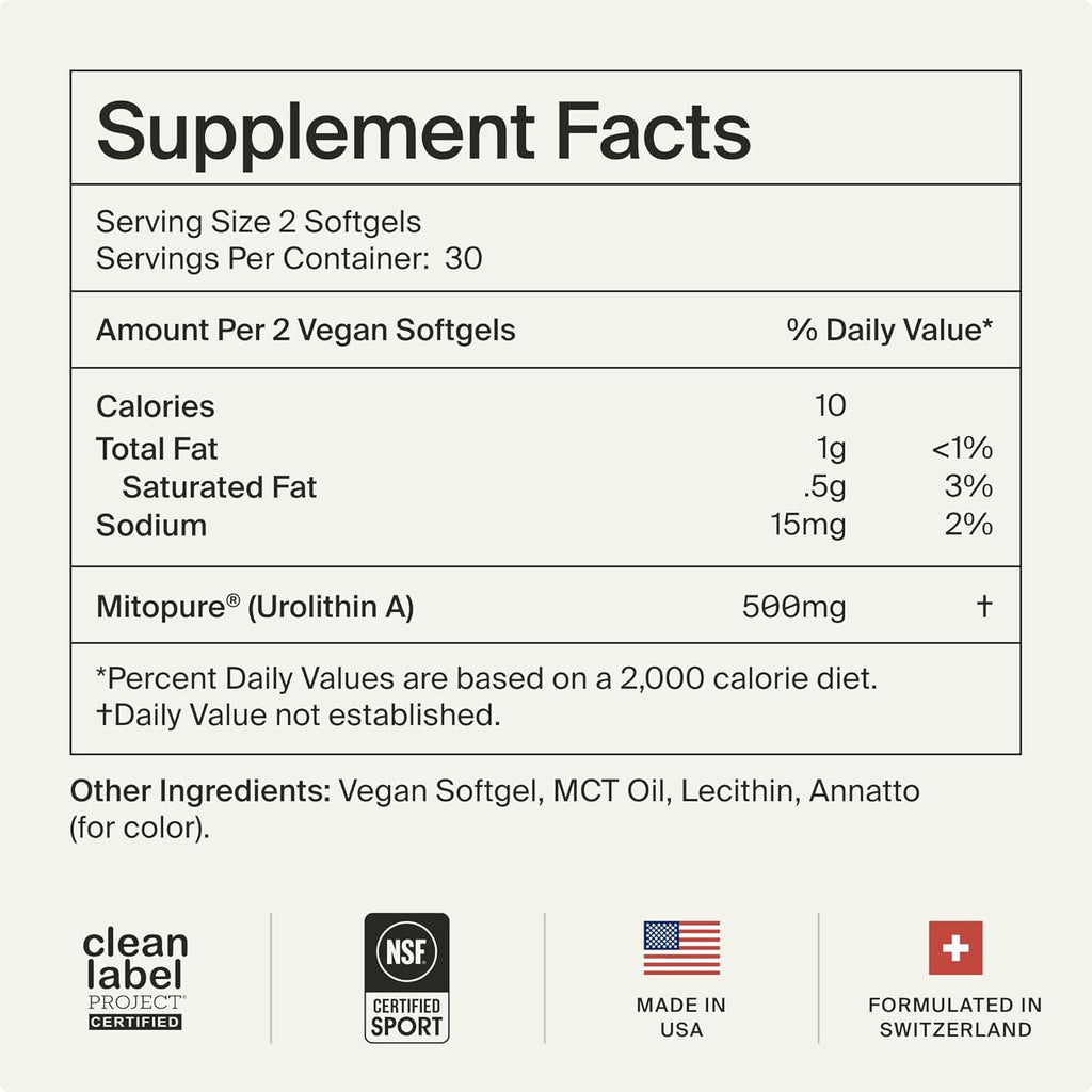 Time-Line Mitopure Urolithin A Longevity Supplement 60 Softgels