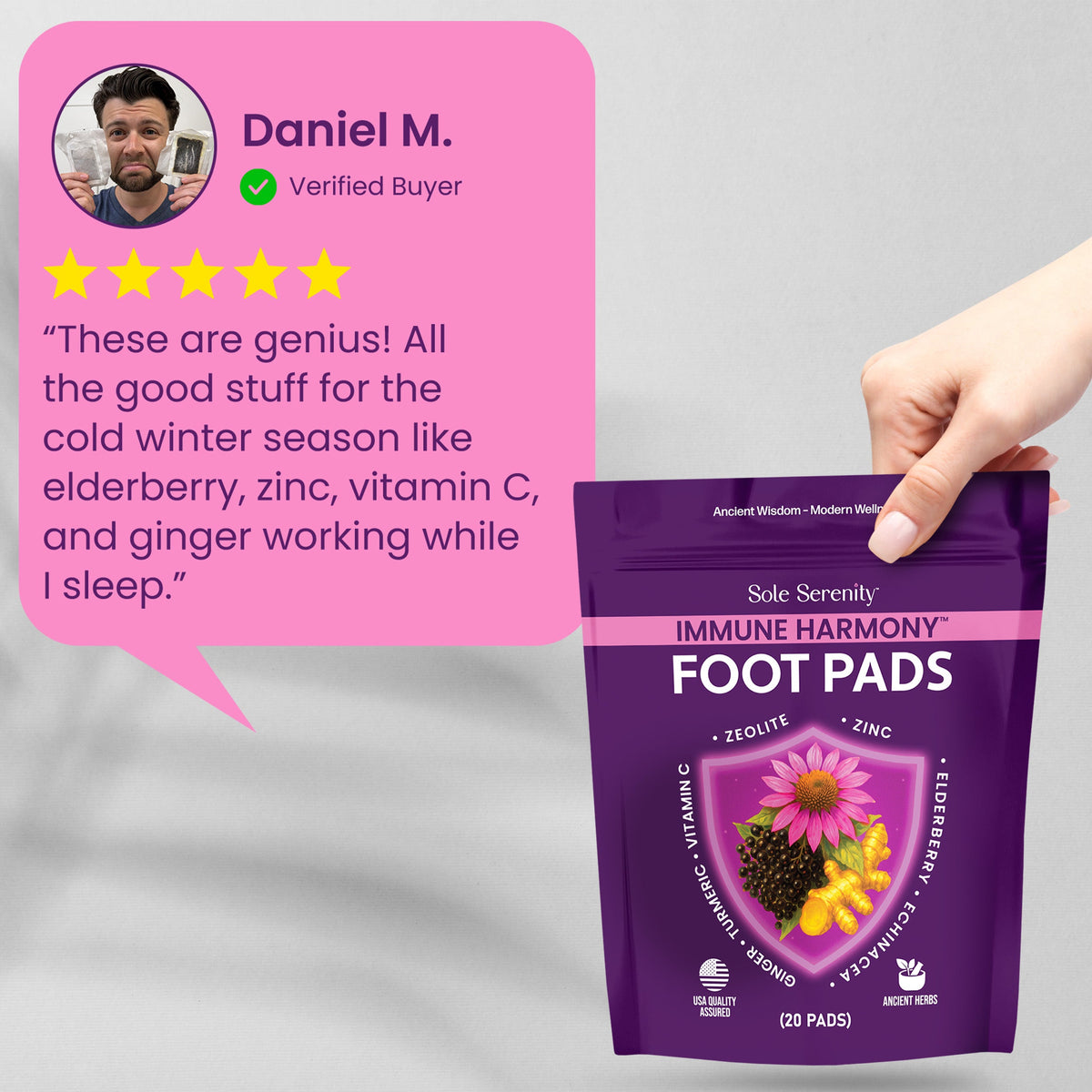 Immune Harmony Detox Foot Pads with Elderberry, Zinc