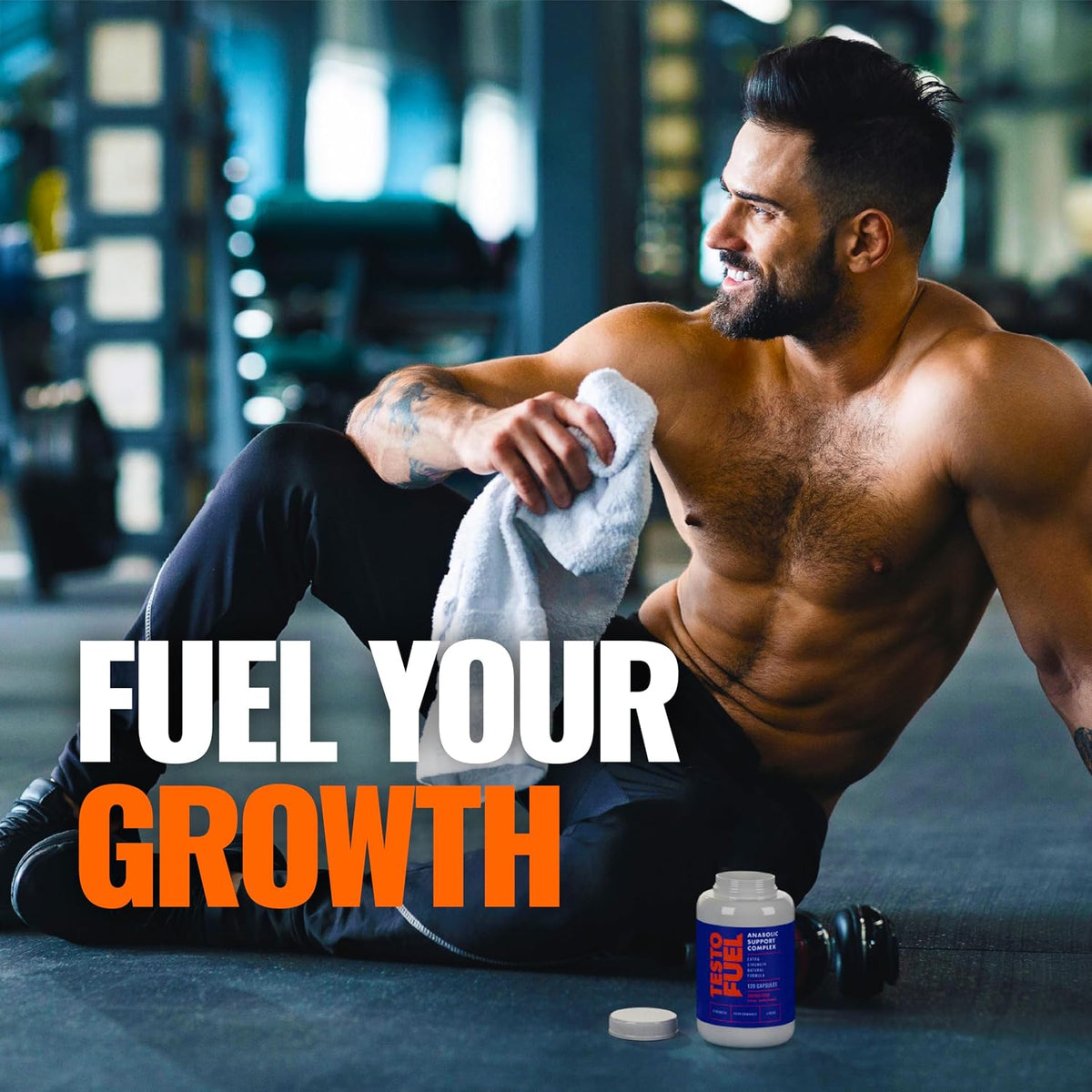 TestoFuel 120 T-Booster Pills – Natural Testosterone Support for Strength, Energy & Muscle Growth