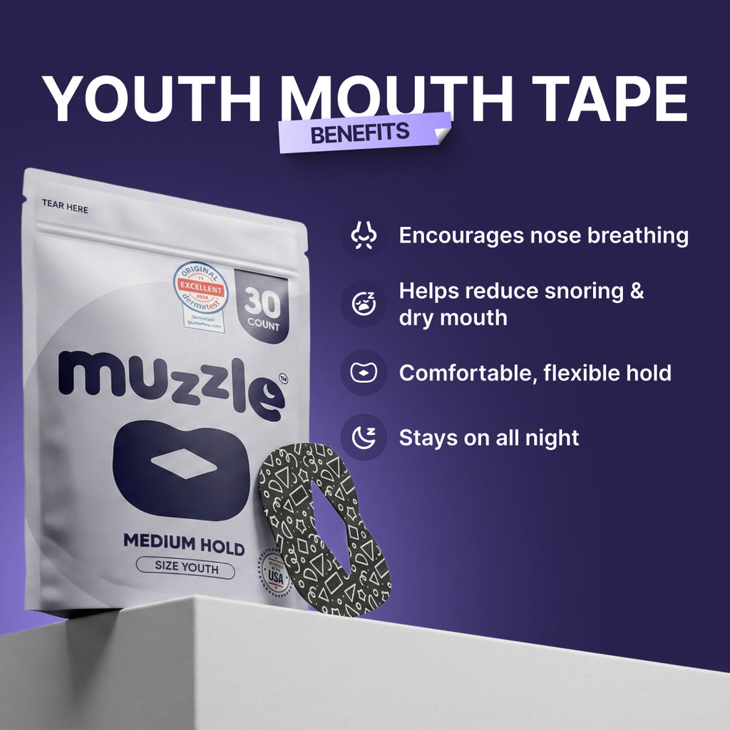Muzzle® Mouth Tape For Kids (Medium Hold)
