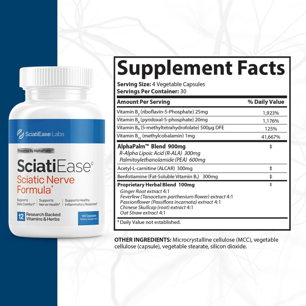 Sciatic Nerve Health Support Supplement - 120 Capsules