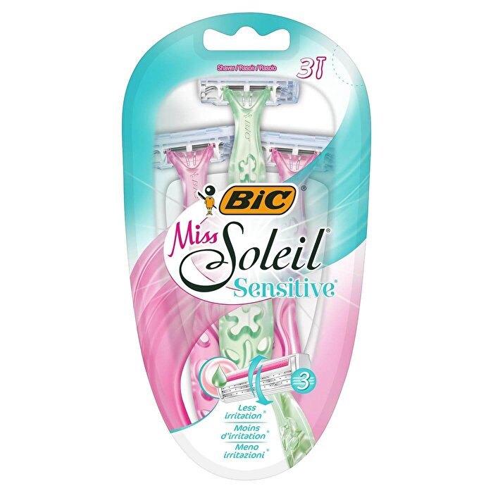 Bic Miss Soleil Sensitive Women's Razor 3 Pack Blister x ISANA Shaving Foam with Aloe Vera Extract 50 ml