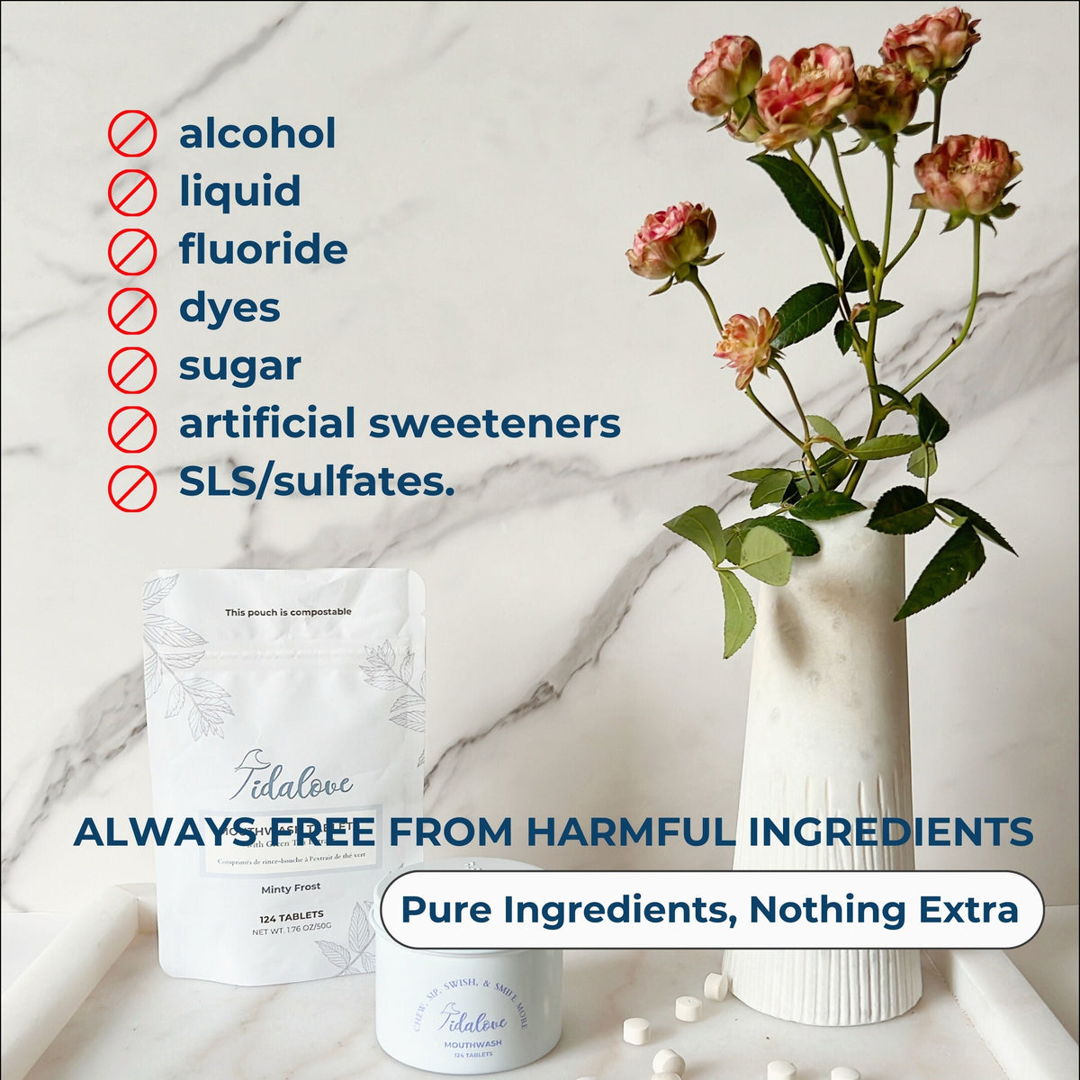 Fluoride-Free Mouthwash Tablets with 5% nHAp – 124 Tablets