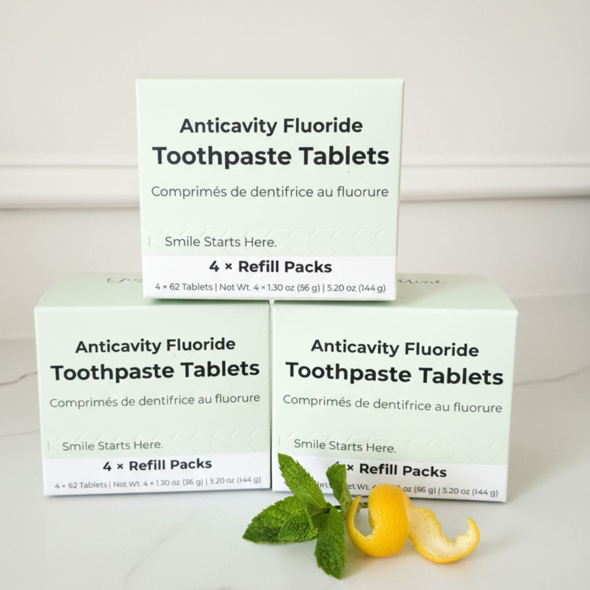 Fluoride Yuzu Mint Toothpaste Tablets – 4-Month Supply | 5% nHAp