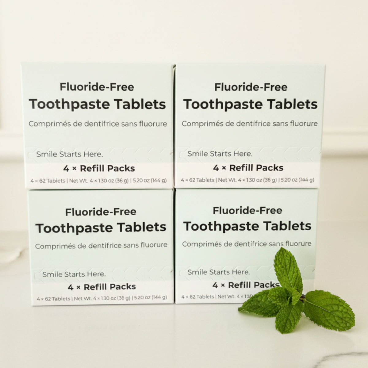 Fluoride-Free Cool Mint Toothpaste Tablets – 4-Month Supply | 5% nHAp